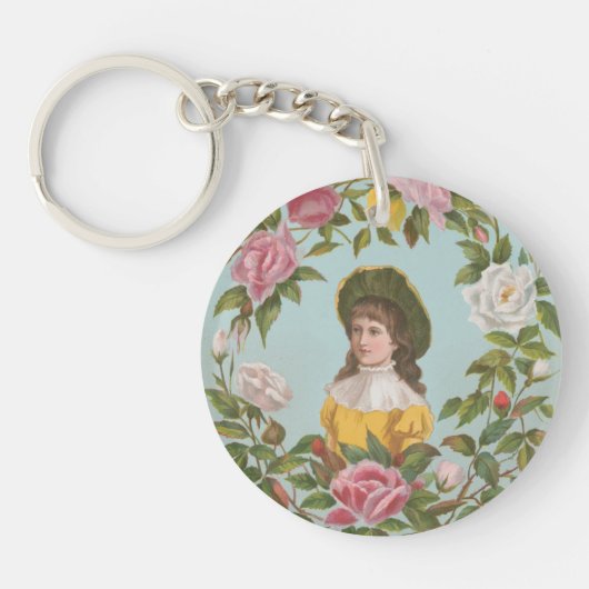 Kitschy Vintage German Valentine's Card, 1884 キーホルダー (正面)