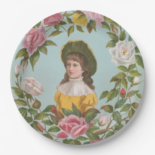 Kitschy Vintage German Valentine's Card, 1884 ペーパープレート (正面)