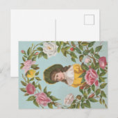 Kitschy Vintage German Valentine's Card, 1884 ポストカード (正面/裏面)