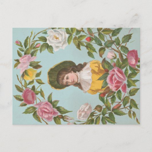Kitschy Vintage German Valentine's Card, 1884 ポストカード (正面)