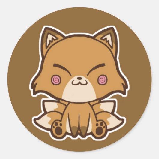 Kitsuneのステッカー ラウンドシール (正面)