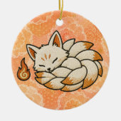 Kitsune Ceramic Ornament | Japanese Nine Tailed Fo セラミックオーナメント (正面)