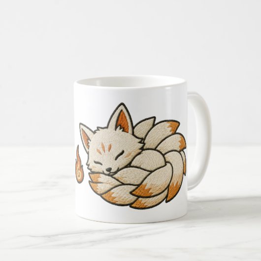 Kitsune Coffee Mug | Japanese Nine Tailed Fox Yoka コーヒーマグカップ (正面右)