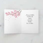 Kitsune Kokeshiの人形-黒いキツネの芸者の誕生日 カード (内部)