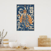 Kitsune Wall Art Japanese Fox Design - Bold Lines ポスター (キッチン)