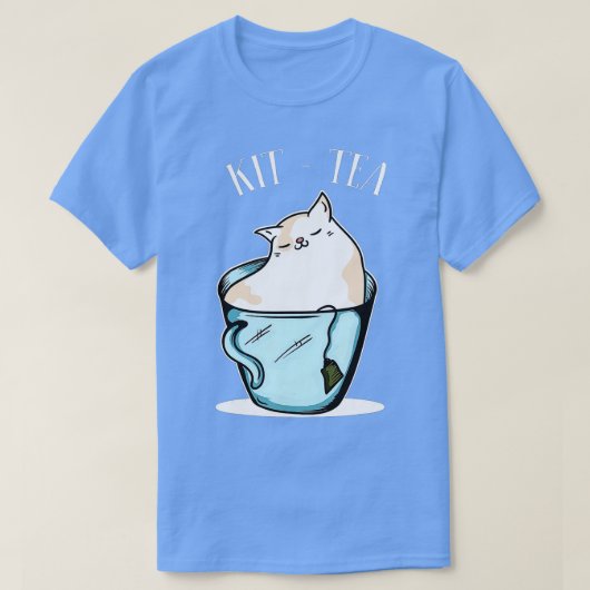 KitTeaおもしろい猫好きギフトかわいい黒猫 Tシャツ (デザイン正面)