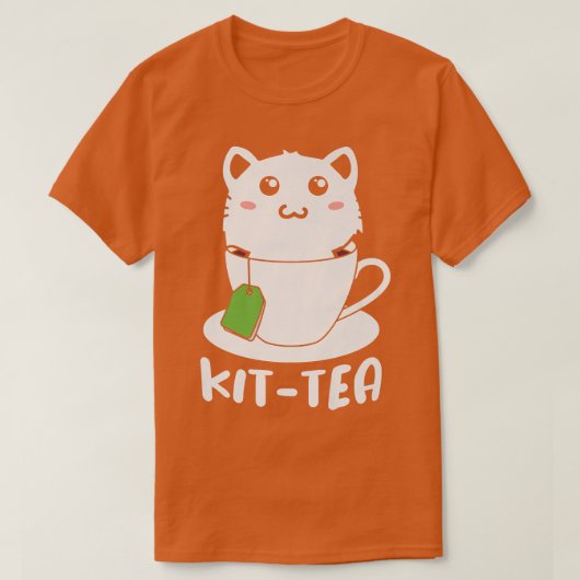 Kittea T Cute Cat in Teacup Tee おもしろいノベルティGarp Tシャツ (デザイン正面)