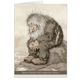 Kittelsen Troll疑問に思はCC0231カードの年齢