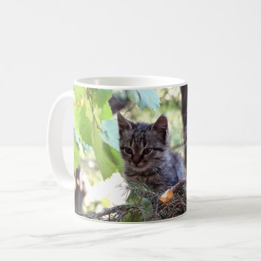 Kittenフォトベビーキャットホワイト325 mlクラシックマグカップ コーヒーマグカップ (正面左)