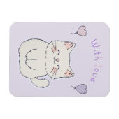  Kitten and hearts, personalized マグネット (横)