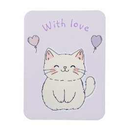  Kitten and hearts, personalized マグネット