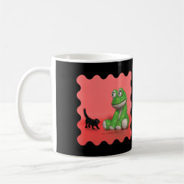 Kitten and plush-frog coffee mug コーヒーマグカップ