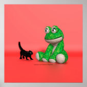 Kitten and plush-frog poster ポスター (正面)