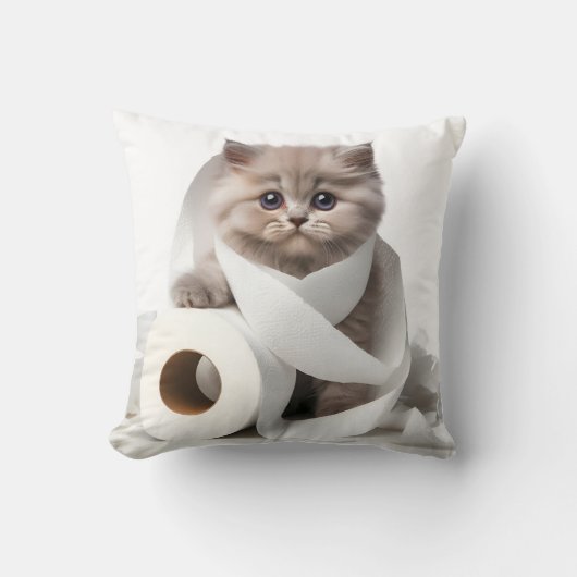 kitten and toilet paper クッション (正面)