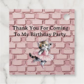 Kitten Ballerina Birthday Party Thank You フェイバータグ (裏面)