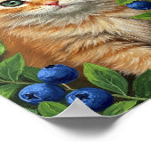 Kitten & Blueberries | Oil Painting Art ポスター (角)