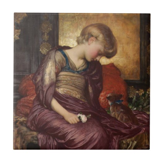 Kitten (by Frederic Leighton) タイル (正面)