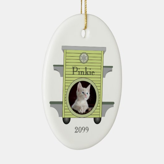 Kitten Catアップロードフォトキャットハウスメタルオーナメント セラミックオーナメント (右)