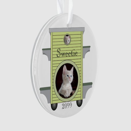 Kitten Catアップロード写真Catハウスフレームセラミック オーナメント (正面)