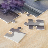 Kitten Cat Lavender Flowers窓陽光 ジグソーパズル (側面)