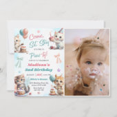 Kitten Cat Let's Pawty 2nd誕生日パーティー写真 招待状 (正面)