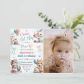 Kitten Cat Let's Pawty 2nd誕生日パーティー写真 招待状 (スタンド正面)