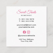 Kitten Chef Bakery Pink スクエア名刺 (裏面)