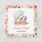 Kitten Chef Bakery Pink スクエア名刺 (正面)