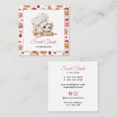 Kitten Chef Bakery Pink スクエア名刺 (正面/裏面)