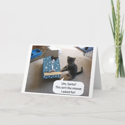 Kitten Christmas Surprise (空白の内側)カード シーズンカード (正面)