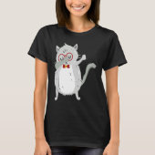 Kitten Dab I Grey Cat with Glasses I Dabbing Cats Tシャツ (正面)