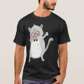 Kitten Dab I Grey Cat with Glasses I Dabbing Cats Tシャツ (正面)
