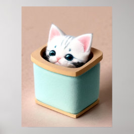 Kitten Delight: Snuggle Bowl Moment Captured ポスター