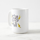 Kitten fierce pussy cat lightning bolts FEMALE ERA コーヒーマグカップ (正面左)