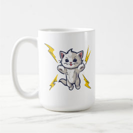 Kitten fierce pussy cat lightning bolts FEMALE ERA コーヒーマグカップ