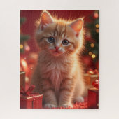 KITTEN GINGER CAT CHRISTMAS JIGSAW PUZZLE ジグソーパズル (縦)
