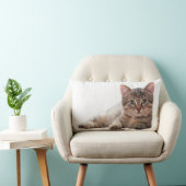 Kitten Gray White Cat Cute Animal  ランバークッション (椅子)