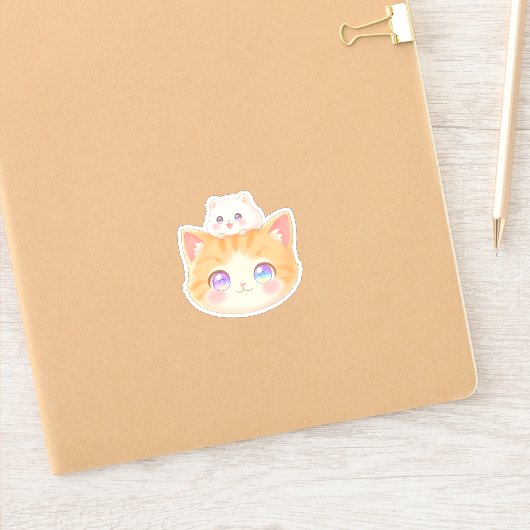Kitten & Hamster Sticker | Happy Duo Friends シール (ノートブック)