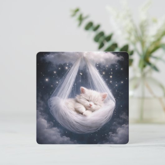 Kitten Hanging from a Tulle Hammock and Cloud 招待状 (スタンド正面)