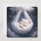 Kitten Hanging from a Tulle Hammock and Cloud 招待状 (正面)