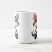 Kitten Holding Game Controller Smiling Gamer Cat コーヒーマグカップ (中央)