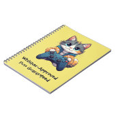 Kitten Holding Game Controller Smiling Gamer Cat ノートブック (左側)