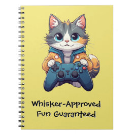 Kitten Holding Game Controller Smiling Gamer Cat ノートブック