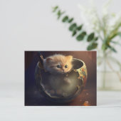 Kitten in a brokenTeacup - Catポストカード ポストカード (スタンド正面)