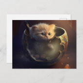 Kitten in a brokenTeacup - Catポストカード ポストカード (正面/裏面)