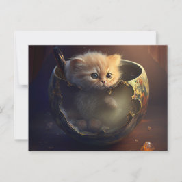 Kitten in a brokenTeacup - Catポストカード ポストカード