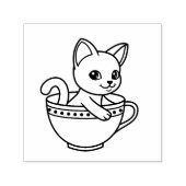Kitten in a Cup - Cat in a Teacup セルフインキングスタンプ (デザイン)