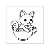 Kitten in a Cup - Cat in a Teacup セルフインキングスタンプ (デザイン)