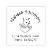 Kitten in a Cup - Cat in a Teacup Arch Address セルフインキングスタンプ (デザイン)