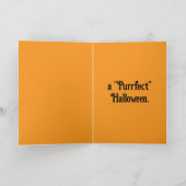 Kitten In A Witch Hat Halloween Card カード (内部)